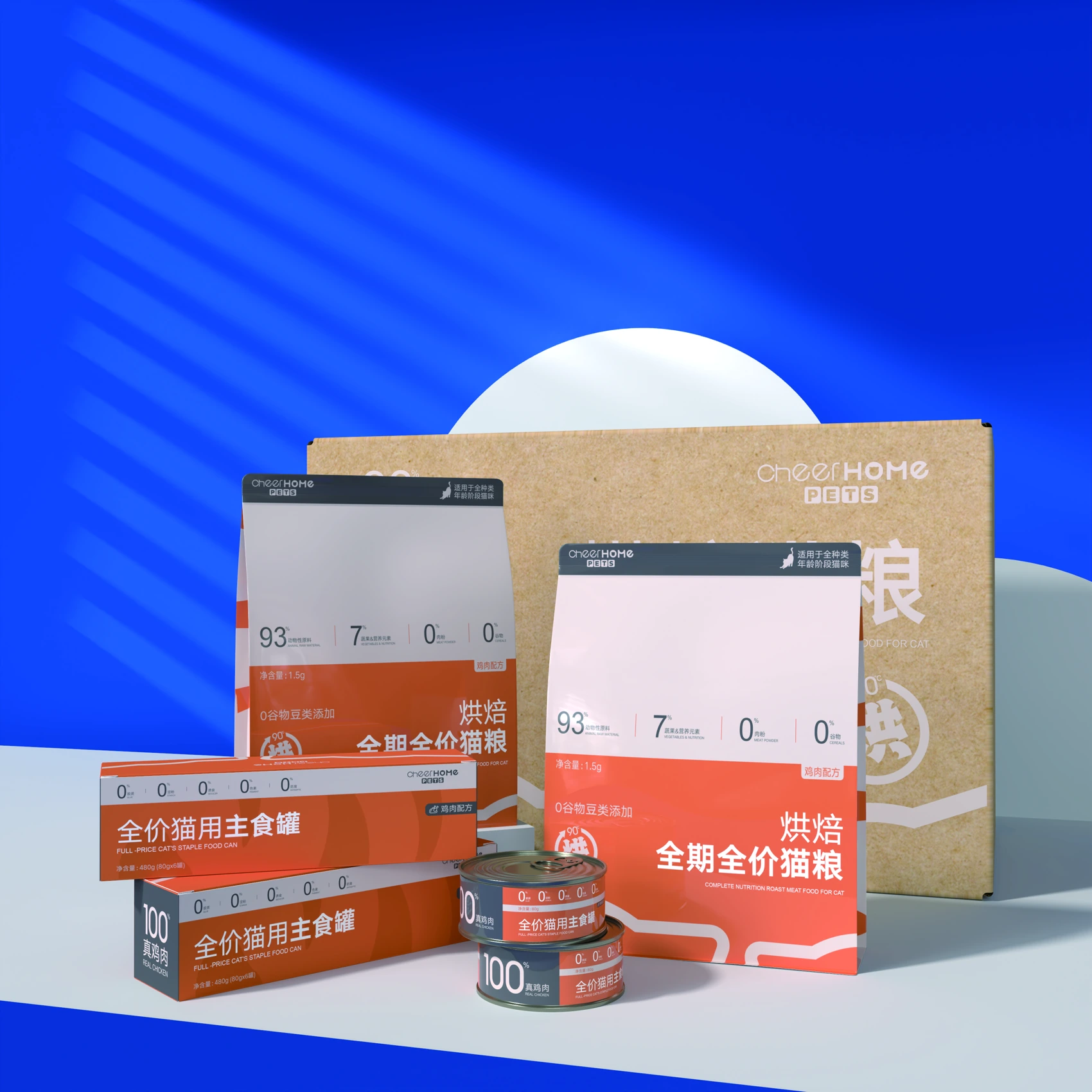 猫粮与罐头产品系列组合